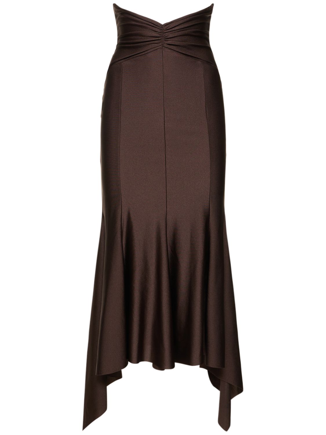 Lycra Asymmetric Midi Skirt