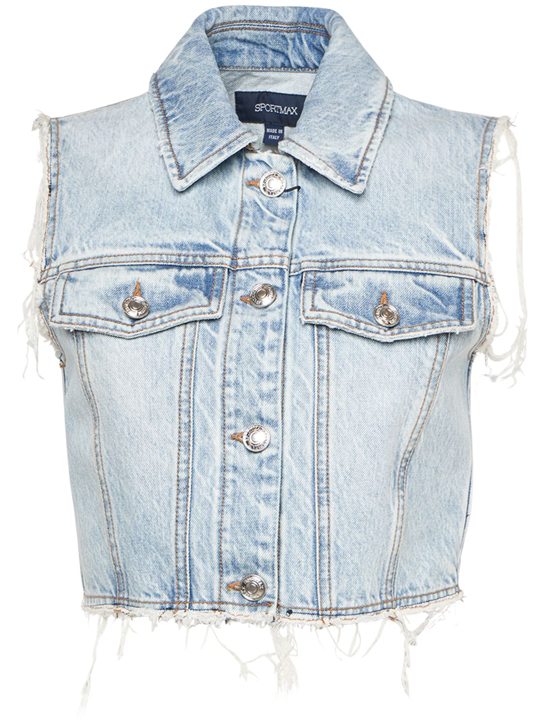 Scire Cropped Denim Vest