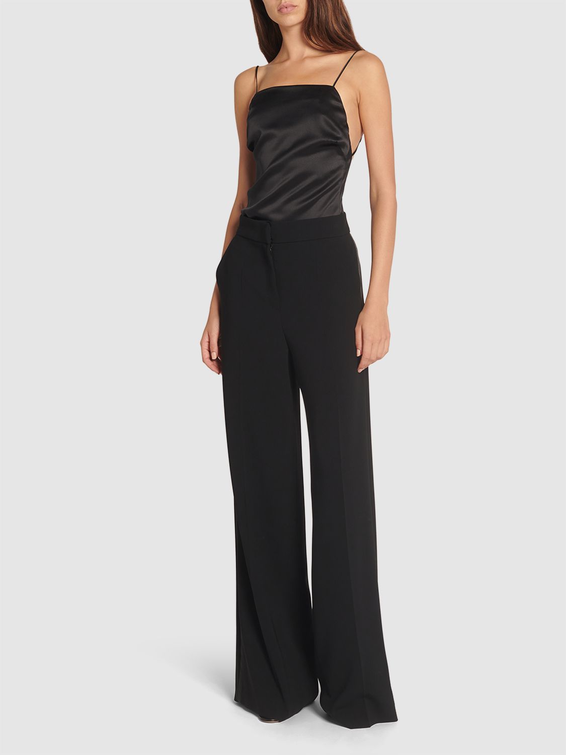 MAX MARA RUGIADA SATIN SELF-TIE BODYSUIT 