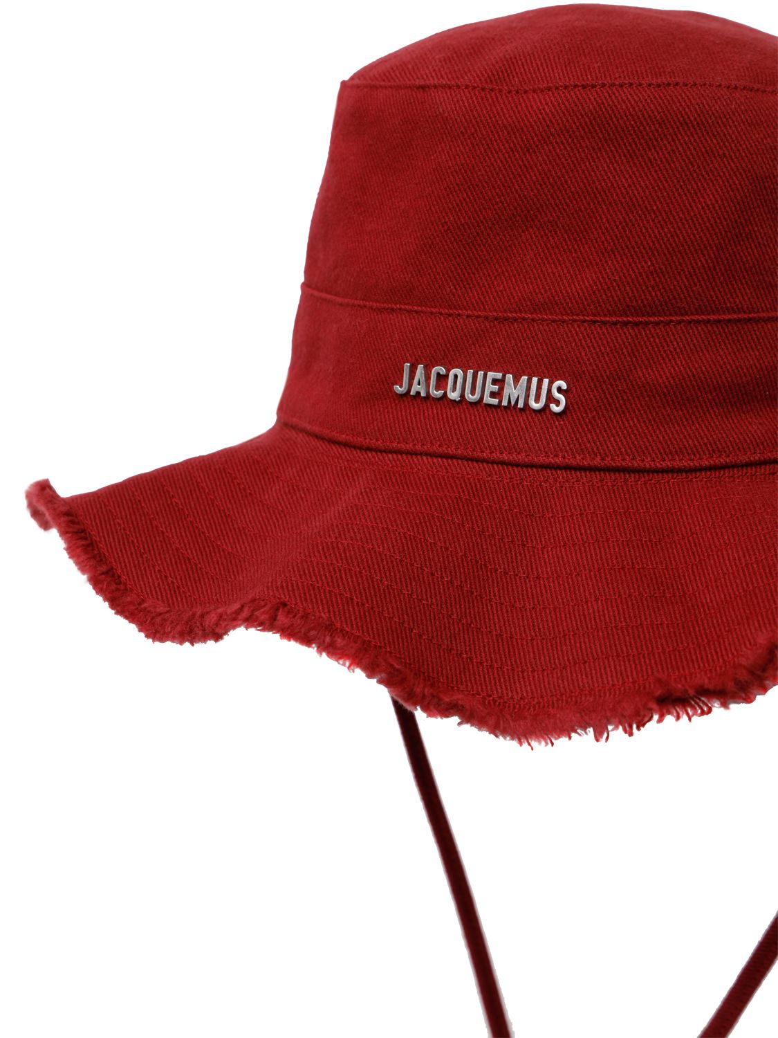 Shop Jacquemus Le Bob Artichaut Cotton Logo Hat In Dark Red