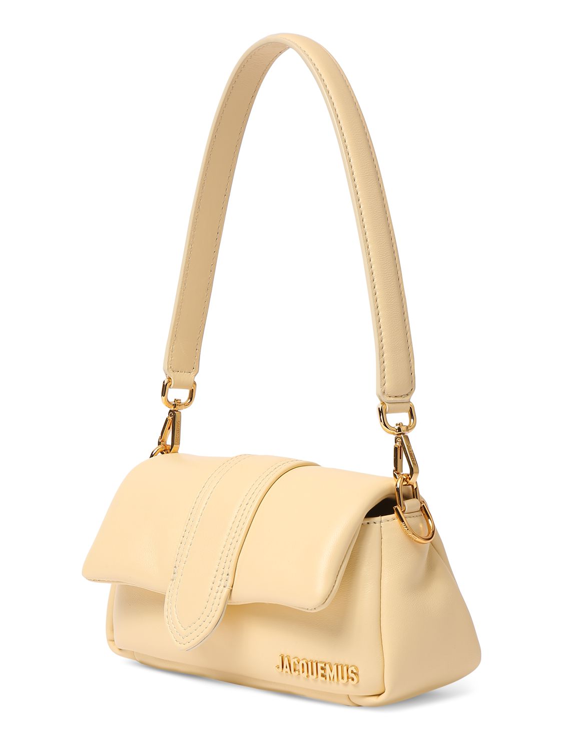 Shop Jacquemus Le Petit Bambimou Leather Shoulder Bag In Ivory