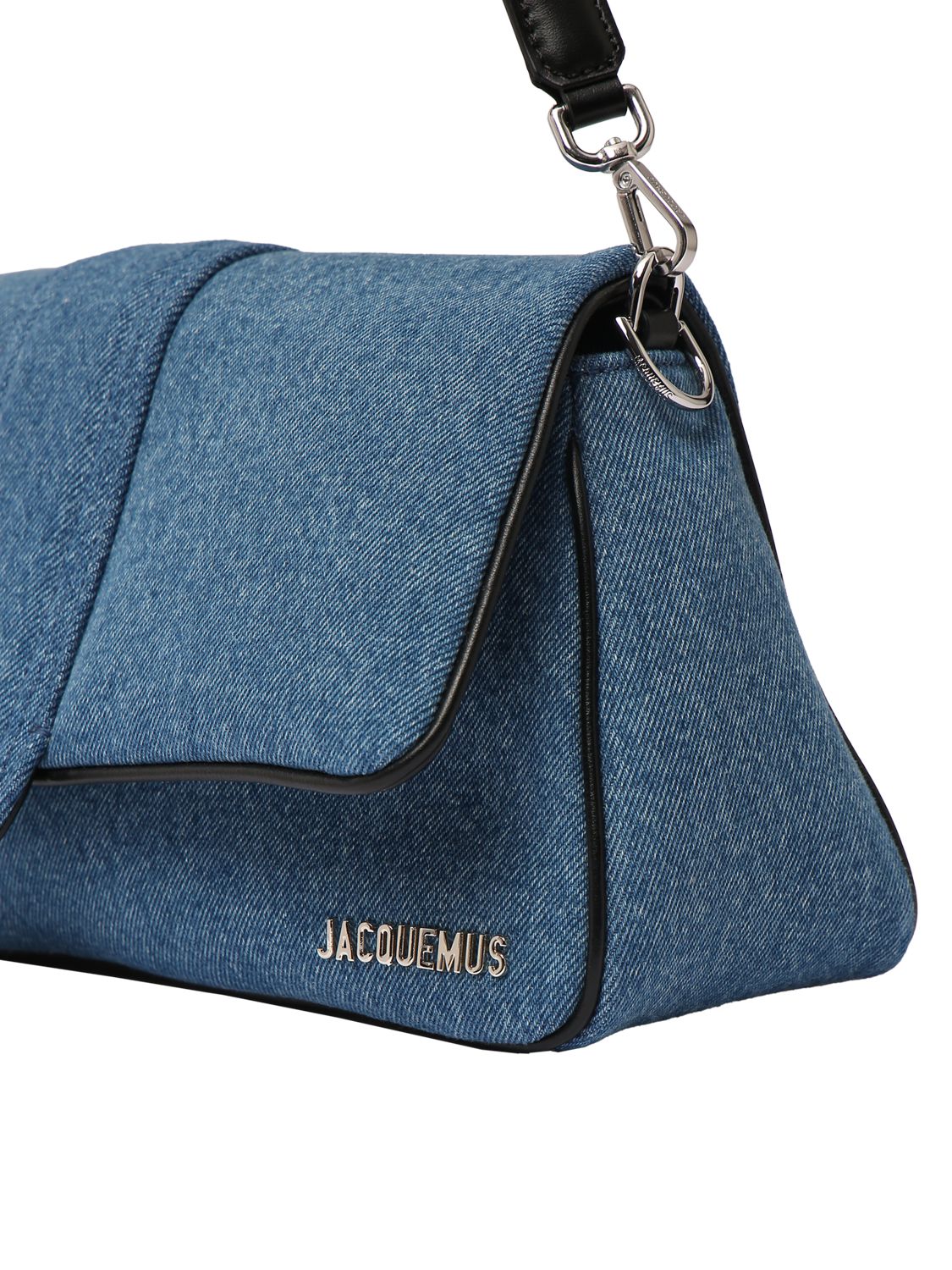 Shop Jacquemus Le Bambimou Denim Shoulder Bag In Blue