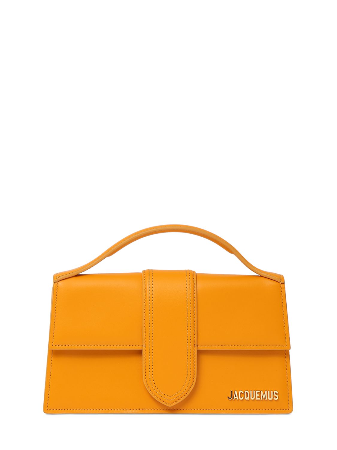 Jacquemus Le Grand Bambino Leather Top Handle Bag In Orange