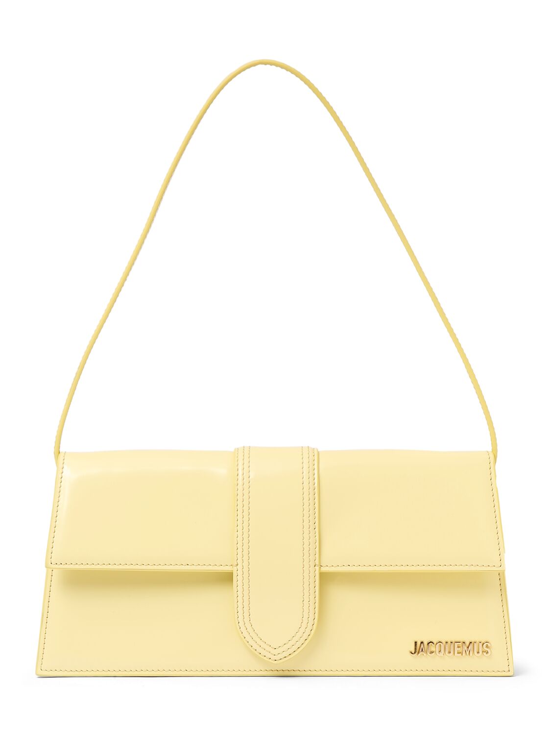 Jacquemus Le Bambino Long Leather Shoulder Bag In Beige