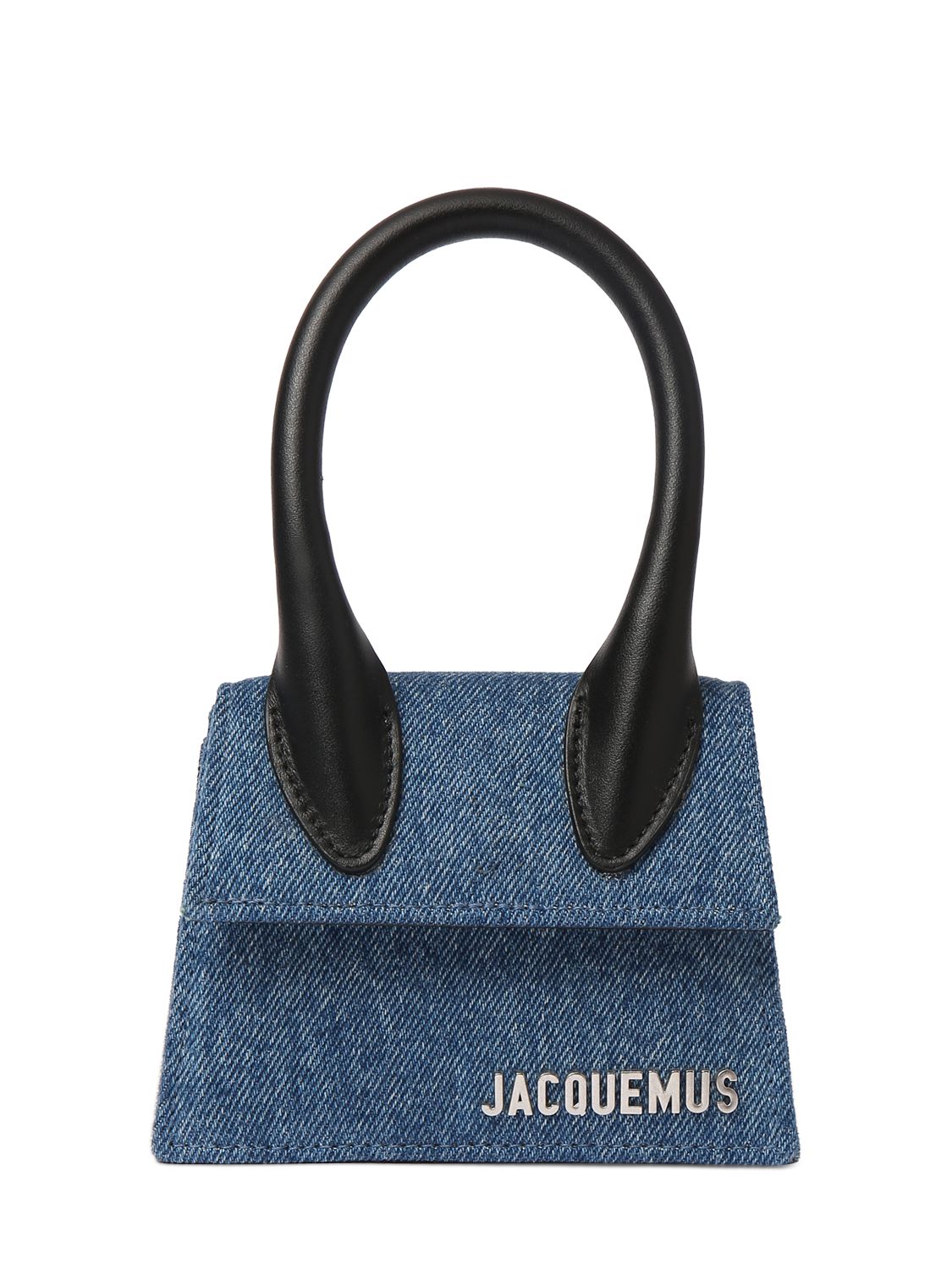 Jacquemus Le Chiquito Moyen Denim Top Handle Bag In Blue