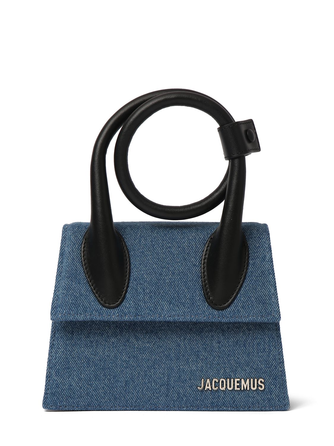 Jacquemus Le Chiquito Noeud Denim Top Handle Bag In Blue
