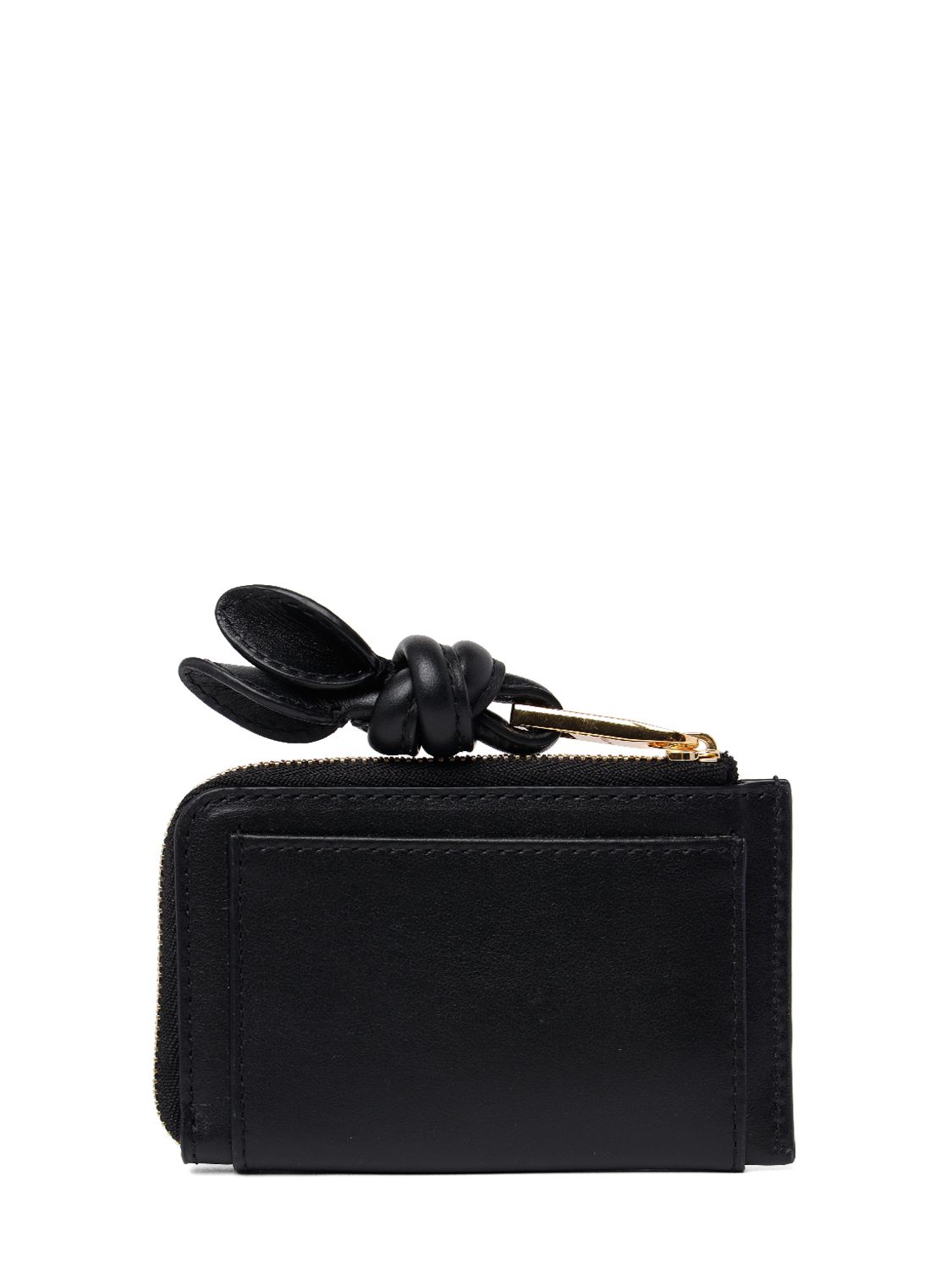Shop Jacquemus Le Porte-cartes Tourni Leather Wallet In Black