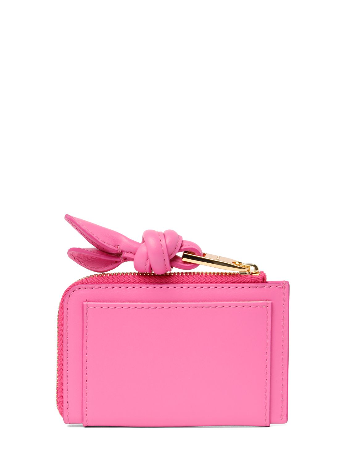 Shop Jacquemus Le Porte-cartes Tourni Leather Wallet In Neon Pink