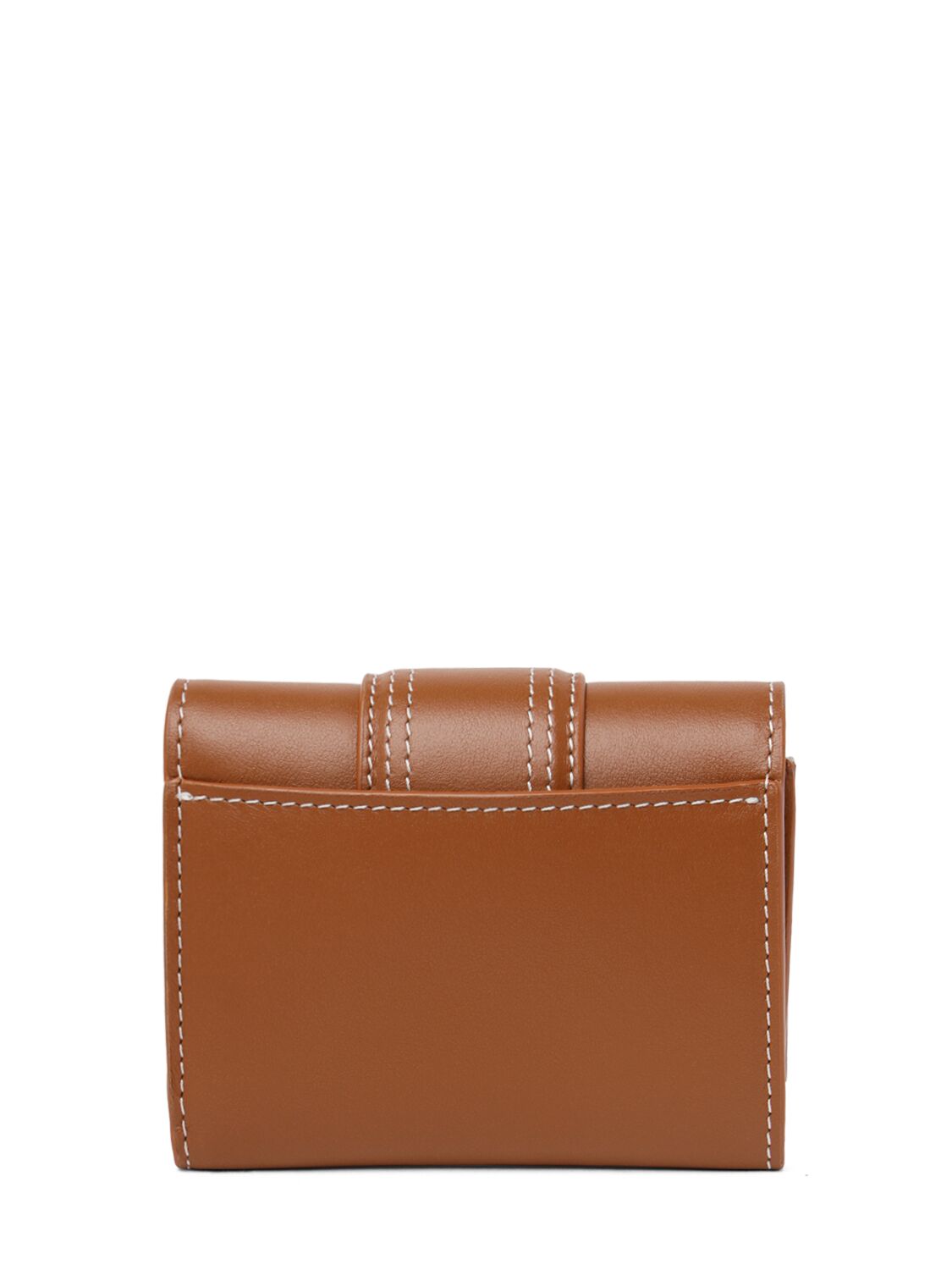 Shop Jacquemus Le Compact Bambino Leather Wallet In Light Brown 2