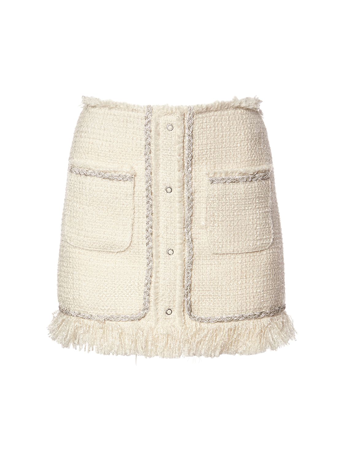 Image of Embellished Bouclé Mini Skirt