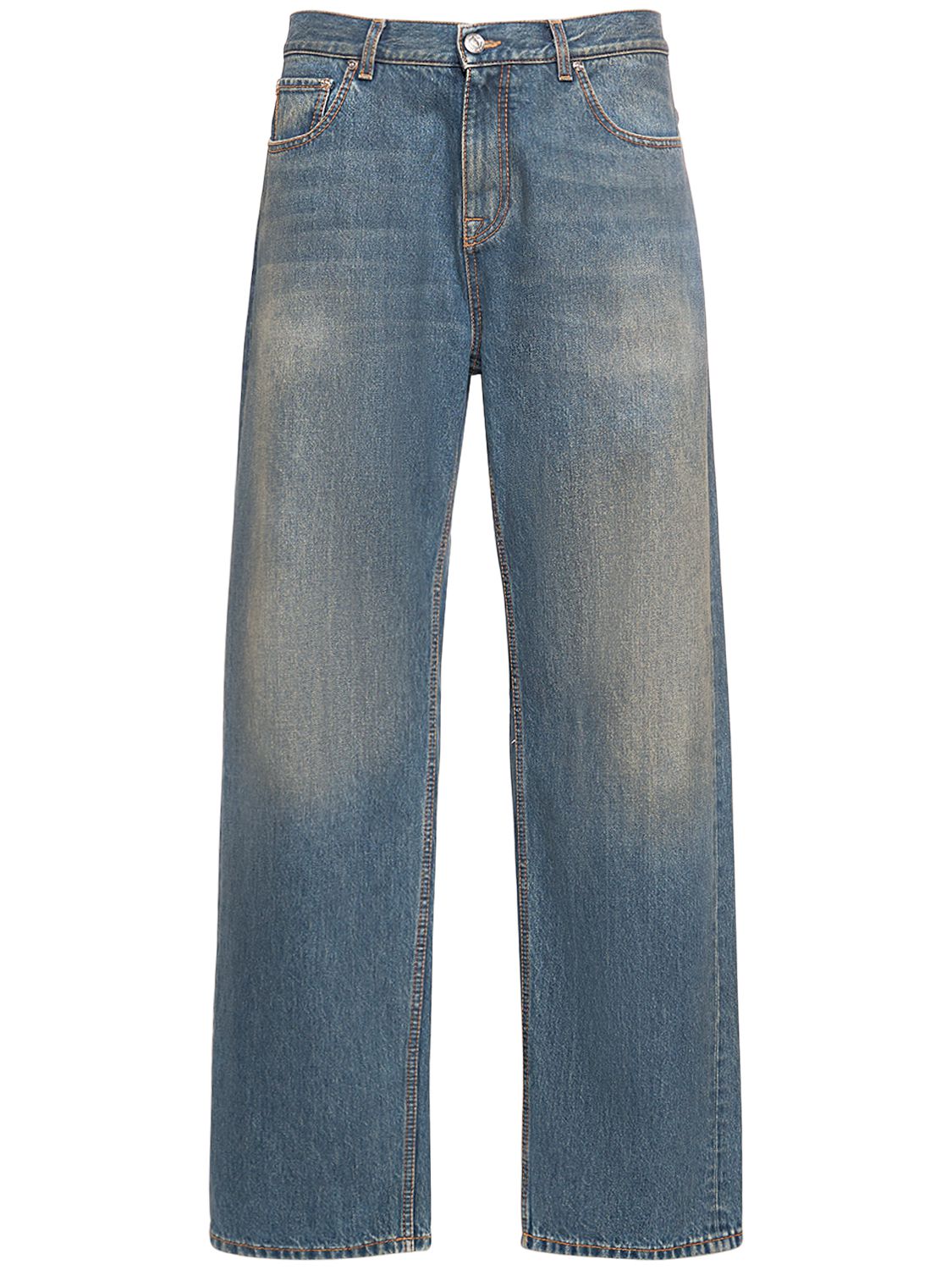Faded Cotton Denim Jeans