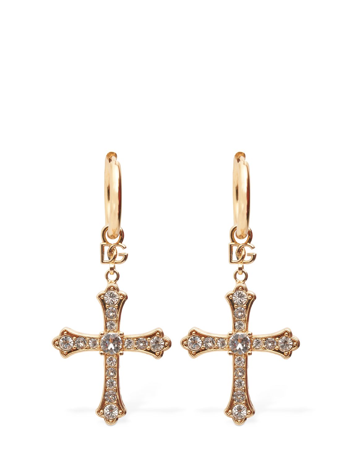 Dg Dna Crystal Cross Earrings