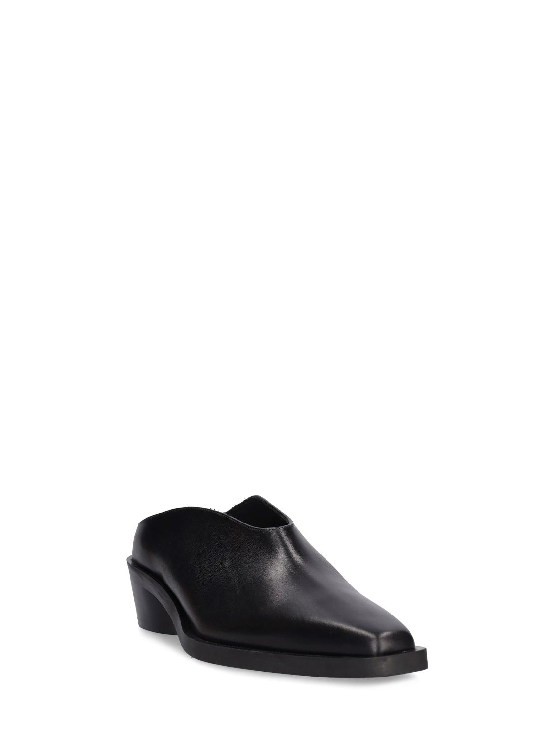 Shop Proenza Schouler 40mm Bronco Leather Mules In Black