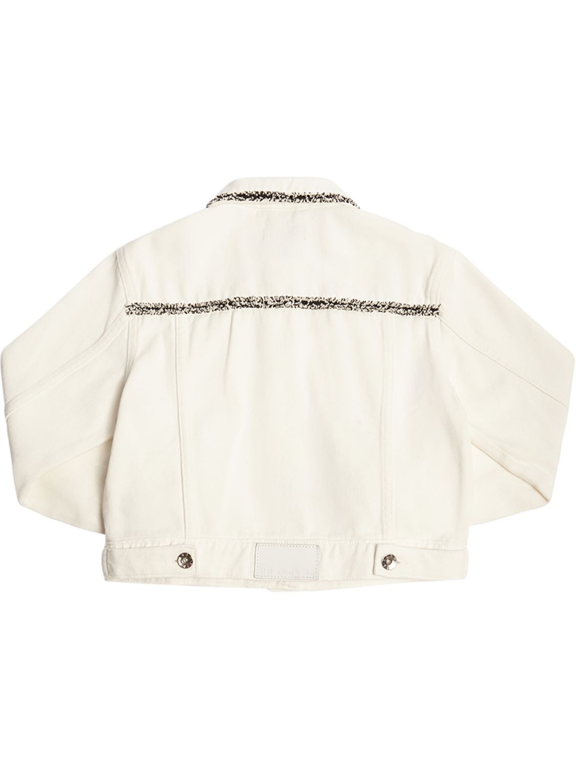 Shop Msgm Embellished Denim Jacket In White