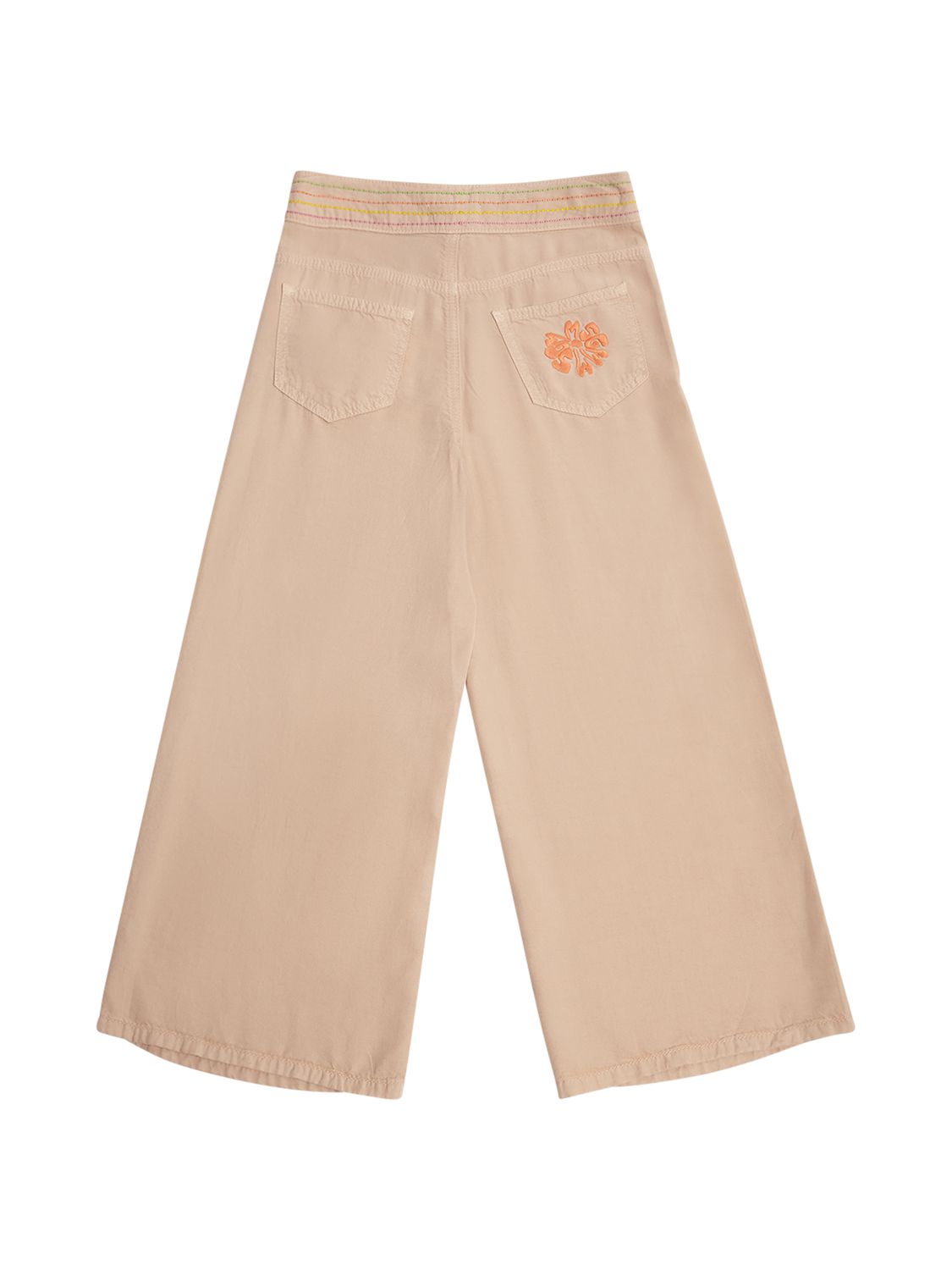 Shop Msgm Washed Lyocell Pants In Beige