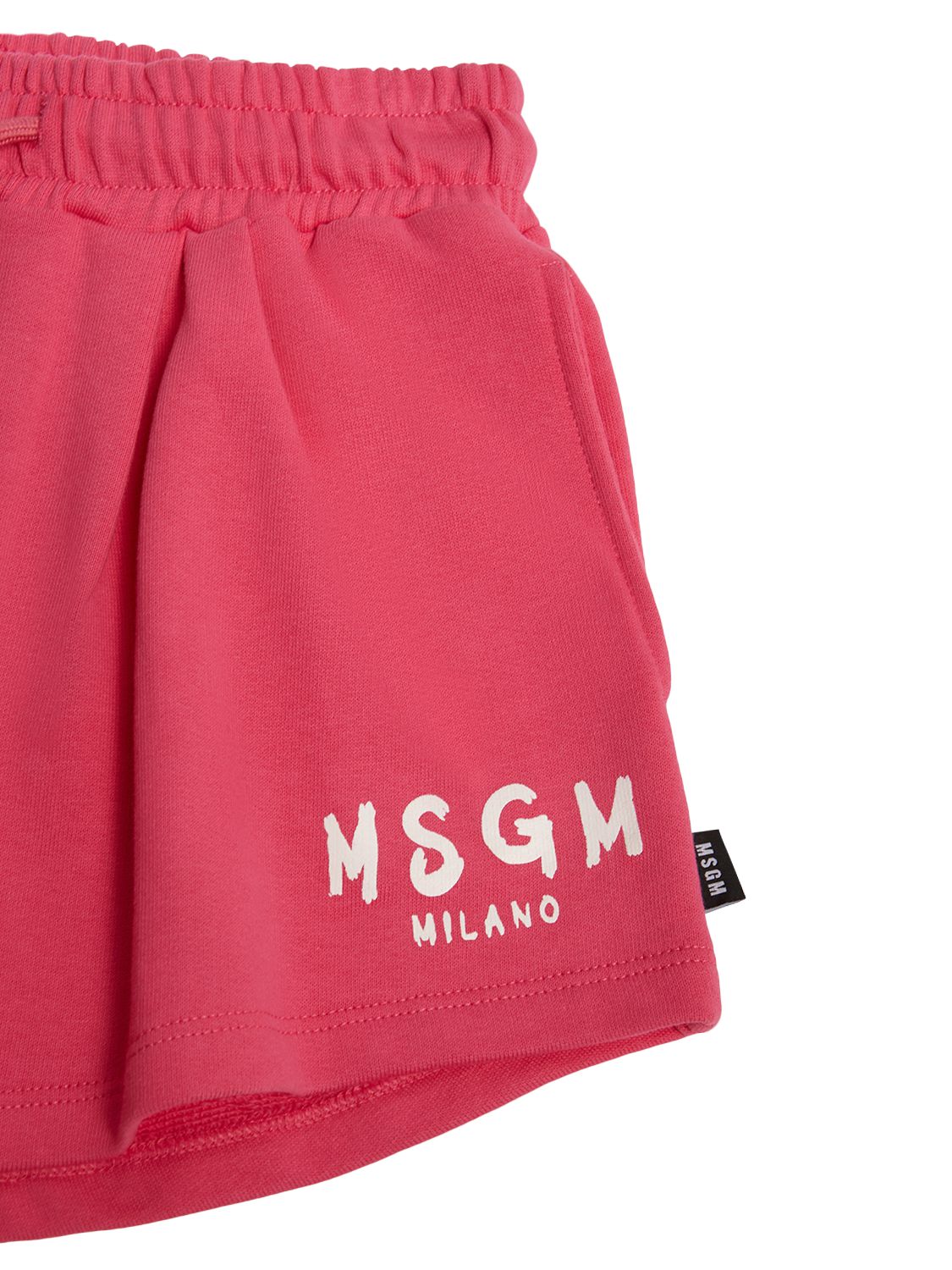 Shop Msgm Cotton Sweat Shorts In Fuchsia