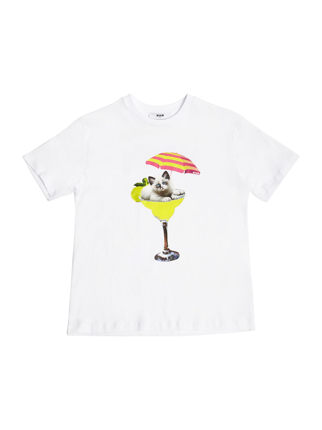 Msgm Kids' Cotton Jersey T-shirt In White