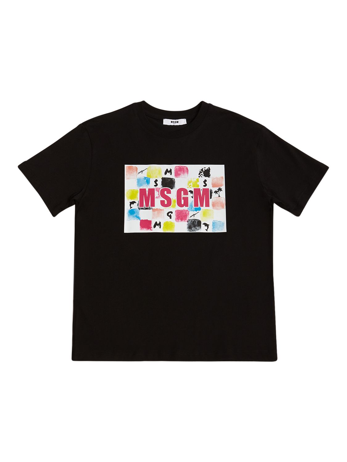 Msgm Kids' Cotton Jersey T-shirt In Black