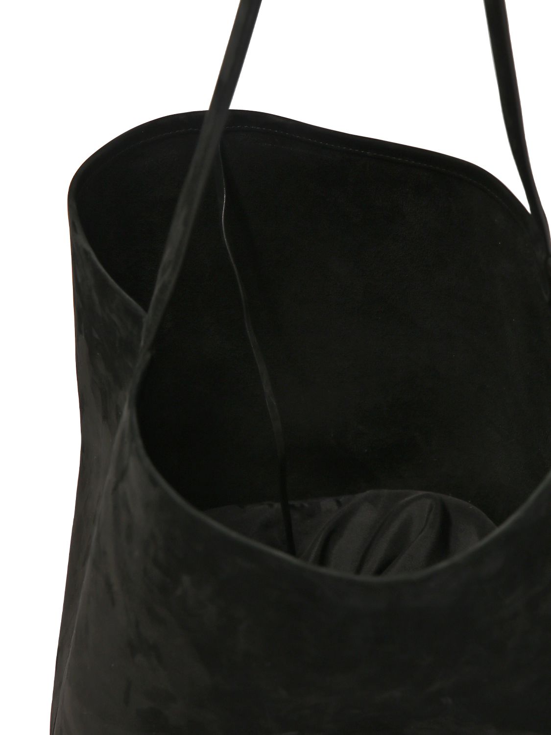 The Row Large N/s Park Suede Tote Bag In Black
