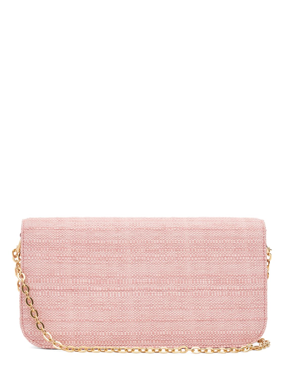 Dolce & Gabbana Raffia Chain Shoulder Bag In Rosa Baby