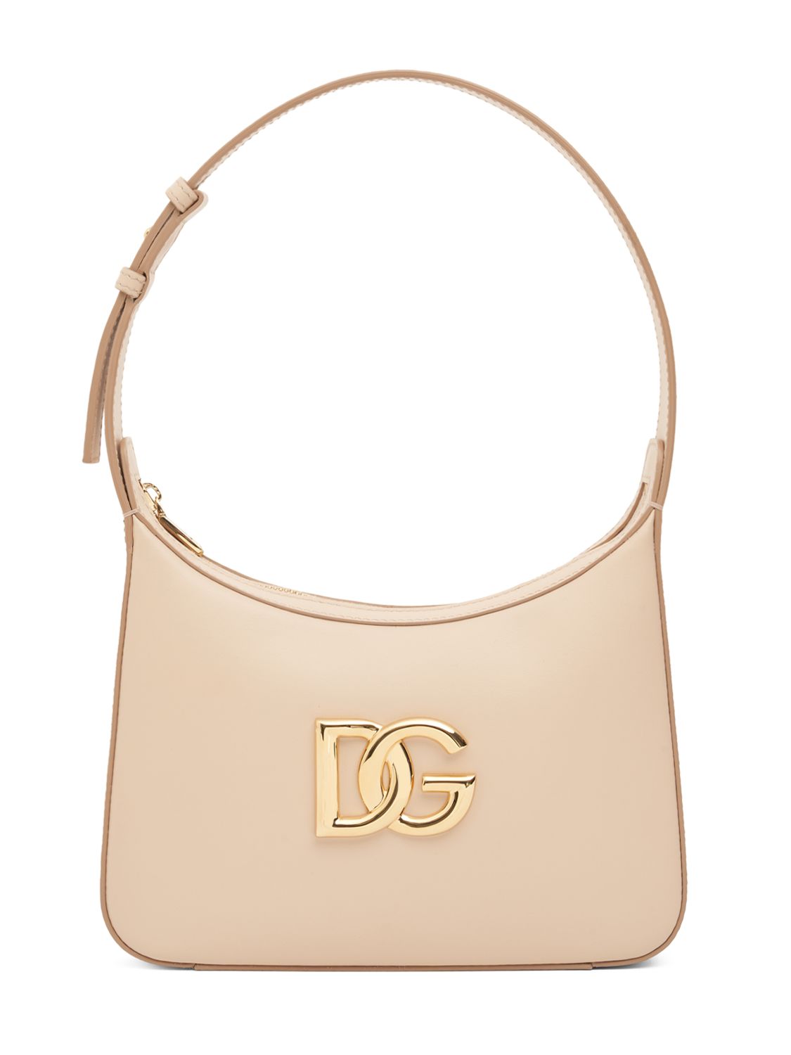 Dolce & Gabbana Logo Leather Shoulder Bag In Rosa Chiaro