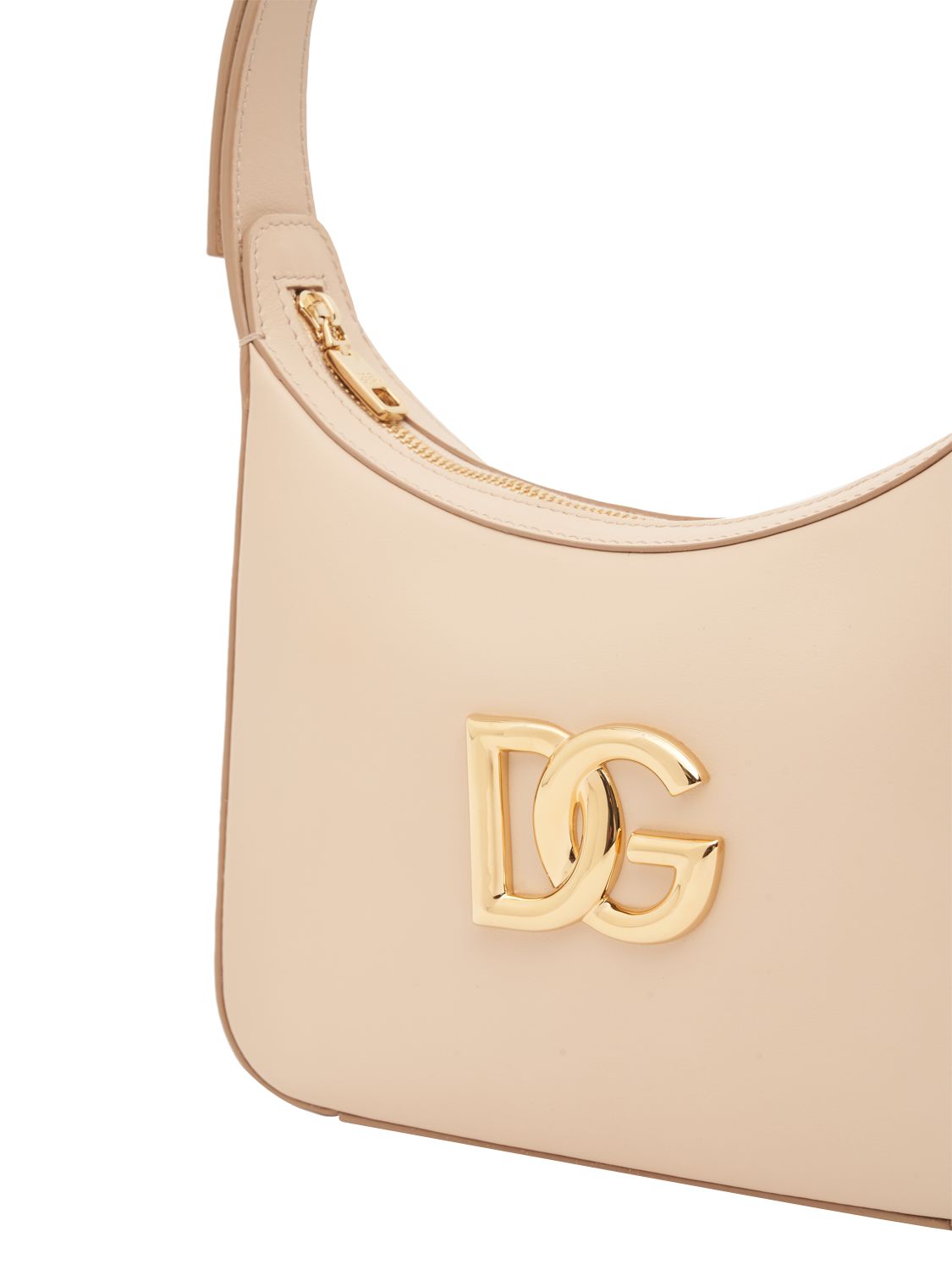 Shop Dolce & Gabbana Logo Leather Shoulder Bag In Rosa Chiaro