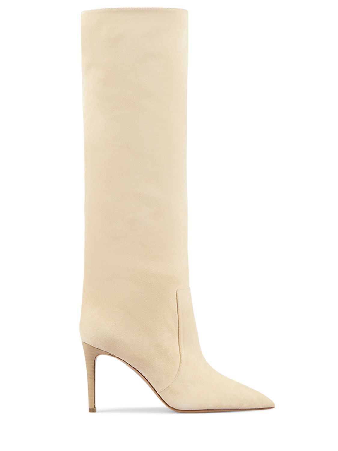 Shop Paris Texas 85mm Stiletto Suede Tall Boots In Beige