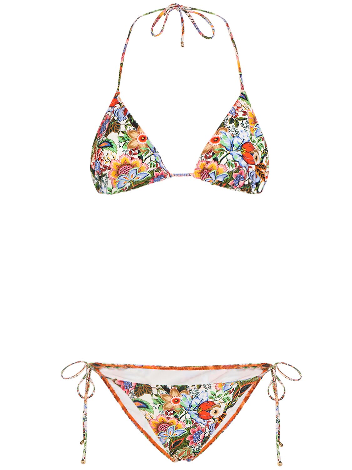 Printed Lycra Triangle Bikini Set