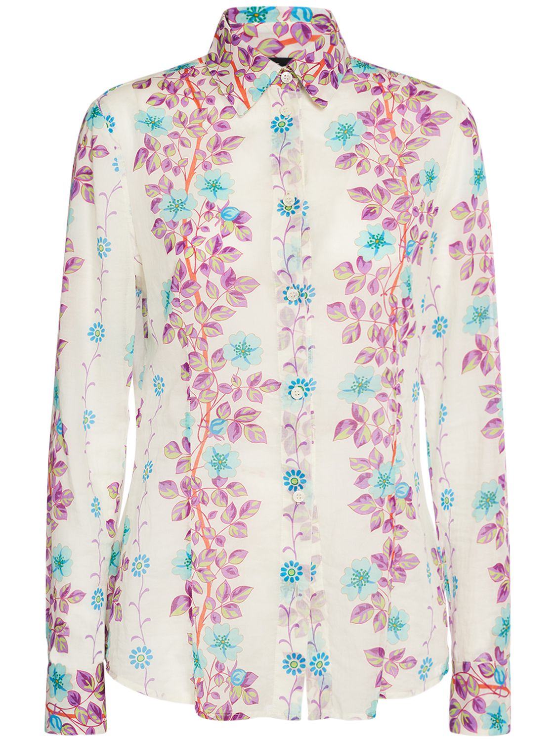 Floral Printed Cotton Long Sleeve Shirt