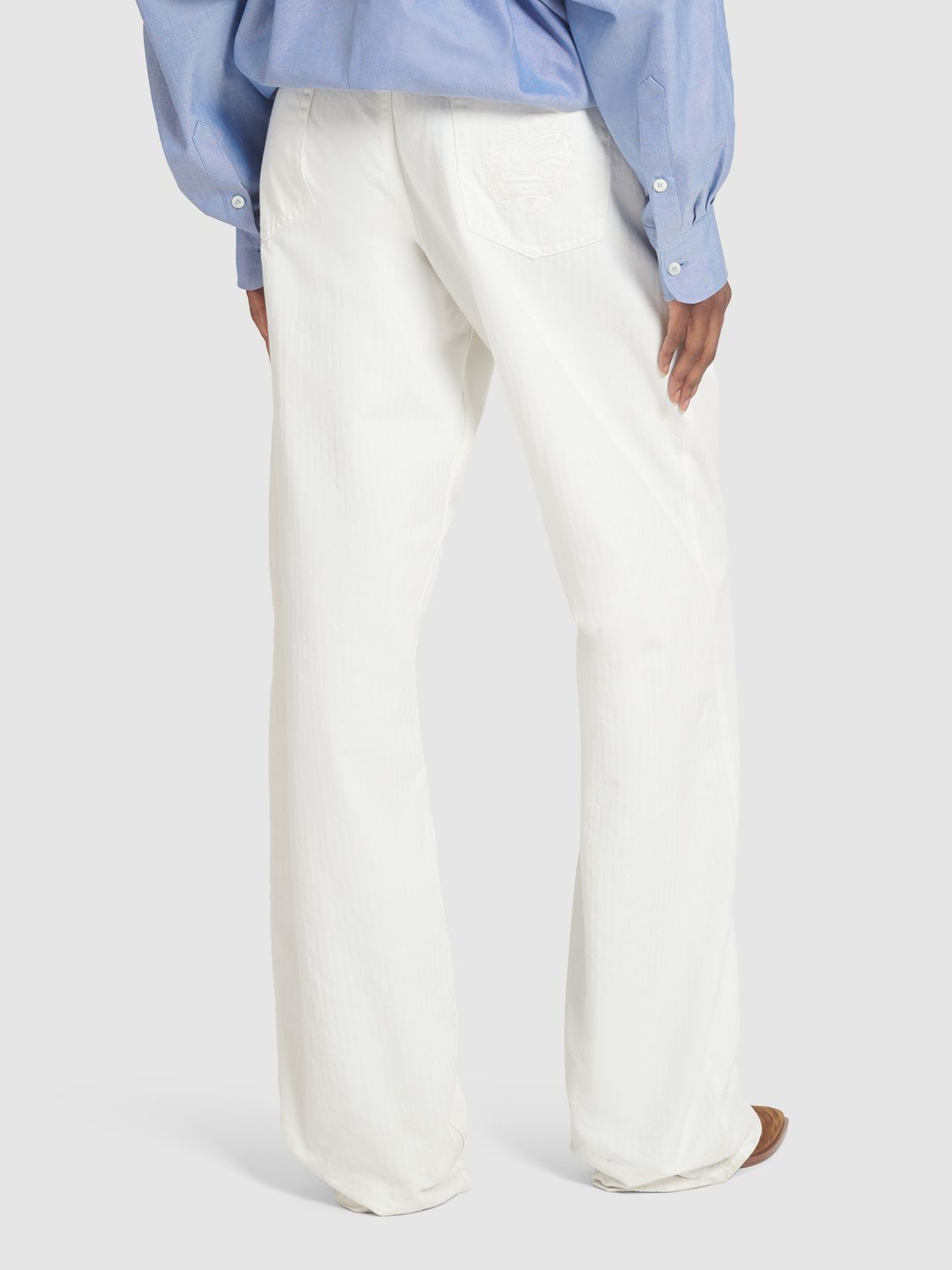 High Rise Cotton Denim Baggy Jeans