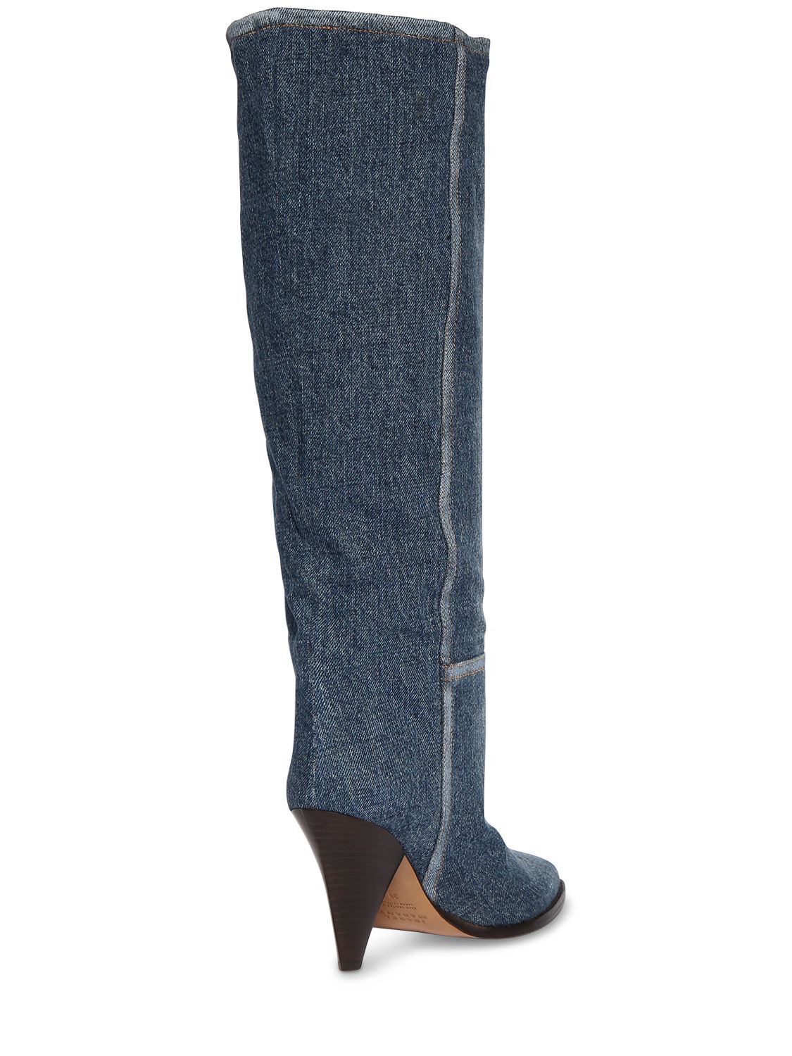 Shop Isabel Marant 90mm Ririo Denim Tall Boots