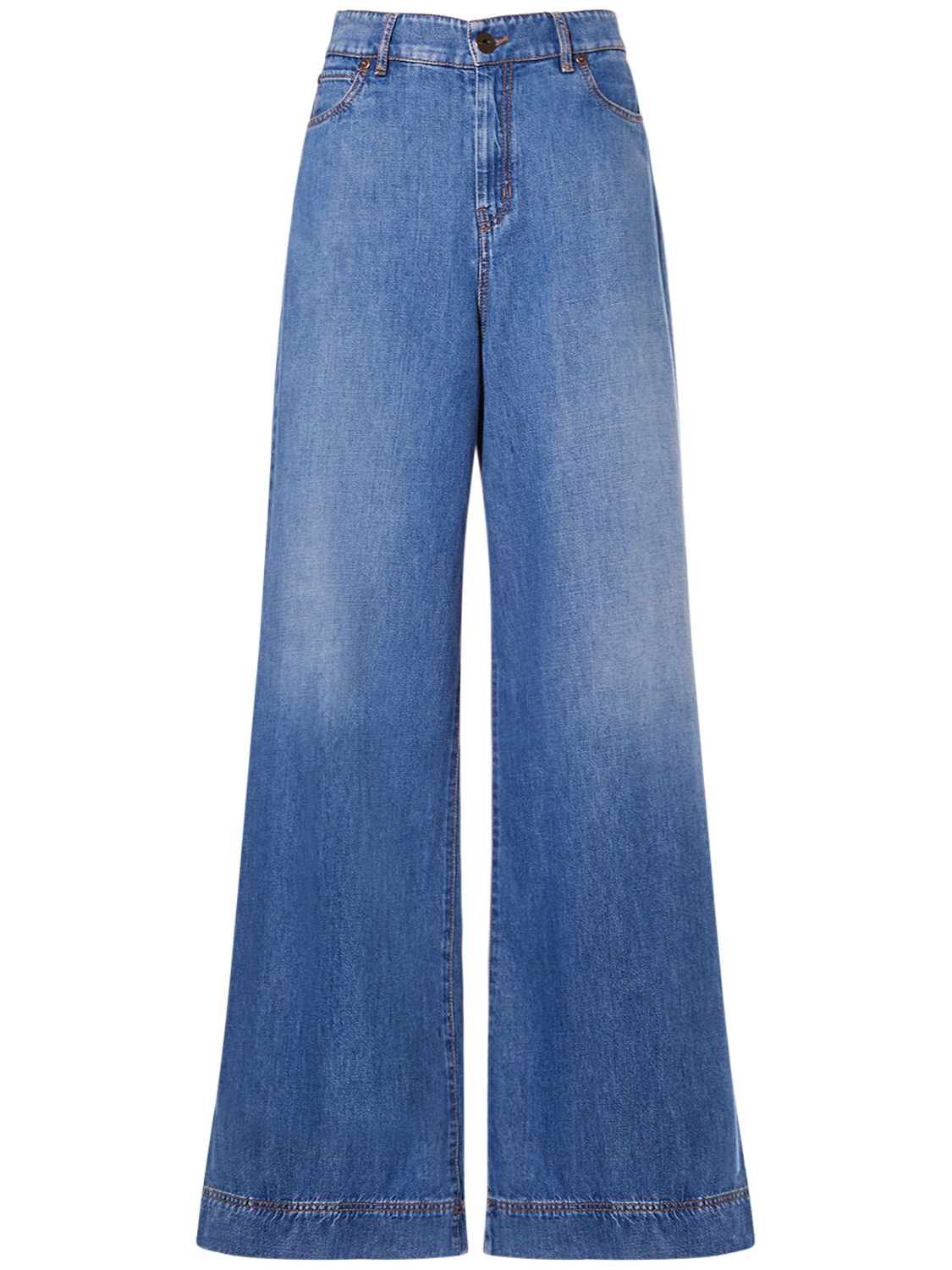 Vega Cotton Denim Wide Jeans