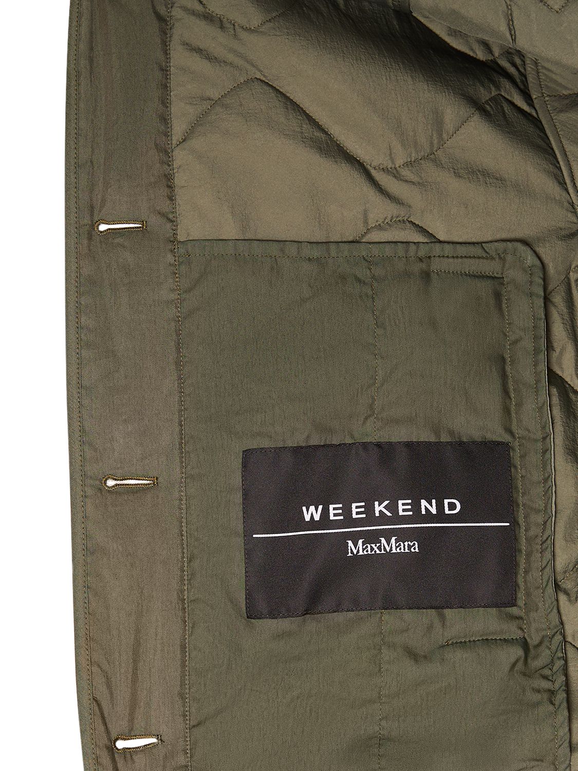 Weekend Max Mara Umberta Quilted Taffeta Jacket In Green