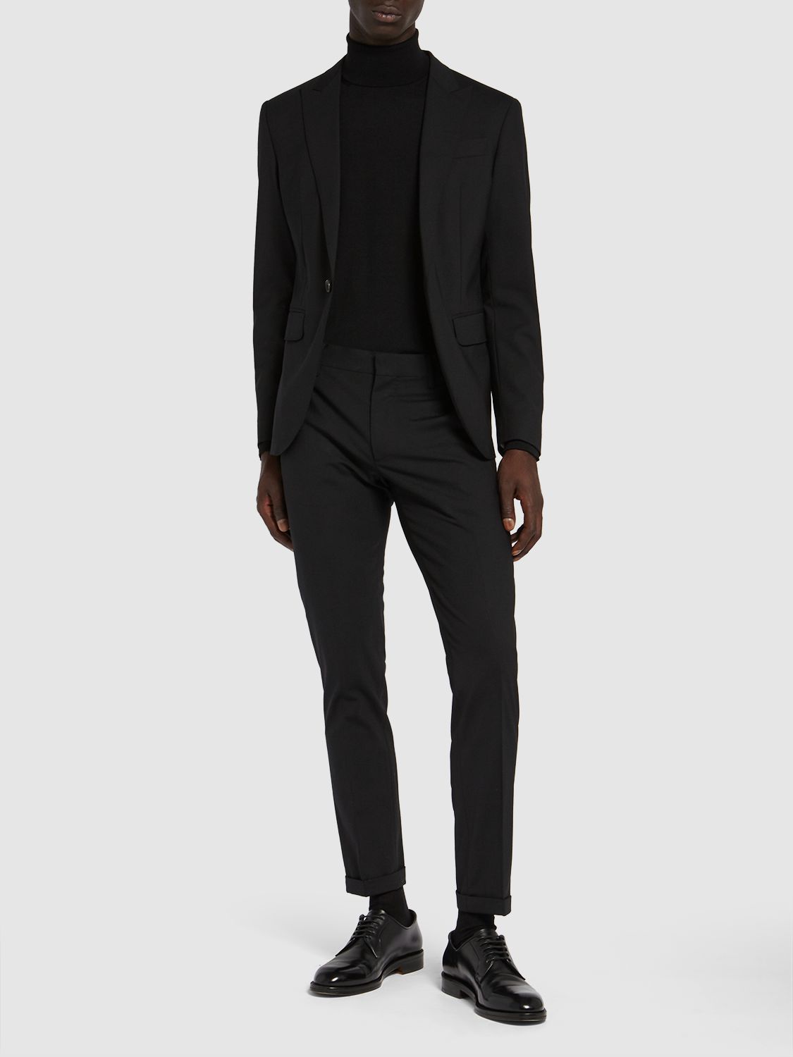 Shop Dsquared2 Monogram Wool Turtleneck In Black