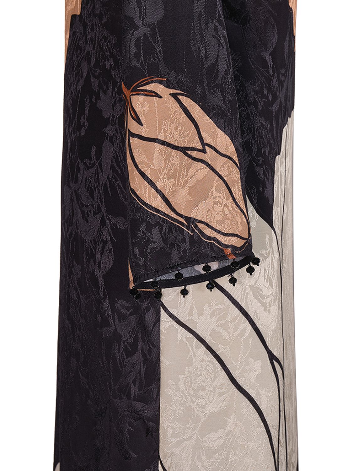 Shop Johanna Ortiz Esencia Feminina Jacquard Dress W/cutout In Multicolor