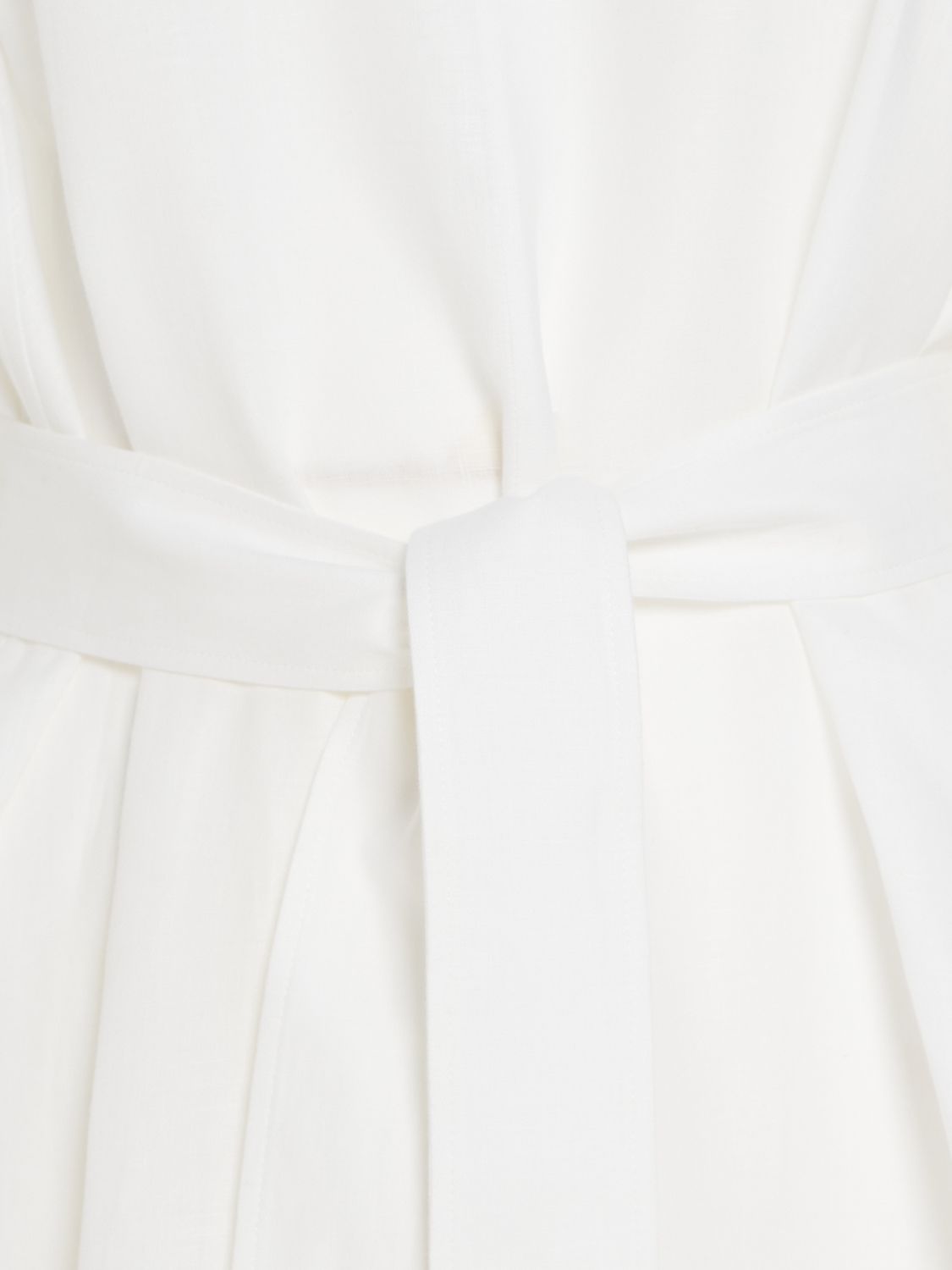 Shop Loro Piana Mina Solaire 3/4 Sleeve Linen Midi Dress In Off White