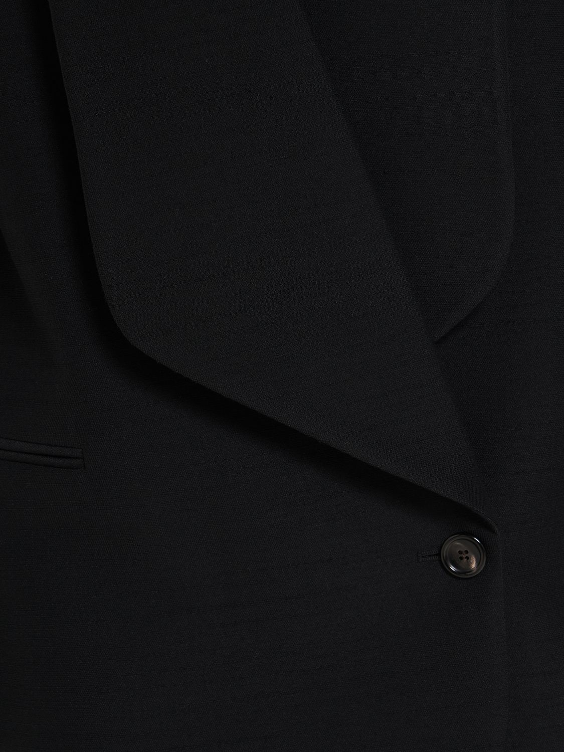 Shop Loro Piana Sheri Cotton & Silk Jacket W/wide Lapels In Black