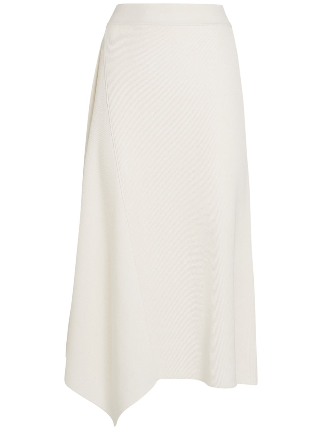 Shop Loro Piana Tazawa Cotton Knit Flared Midi Skirt In White