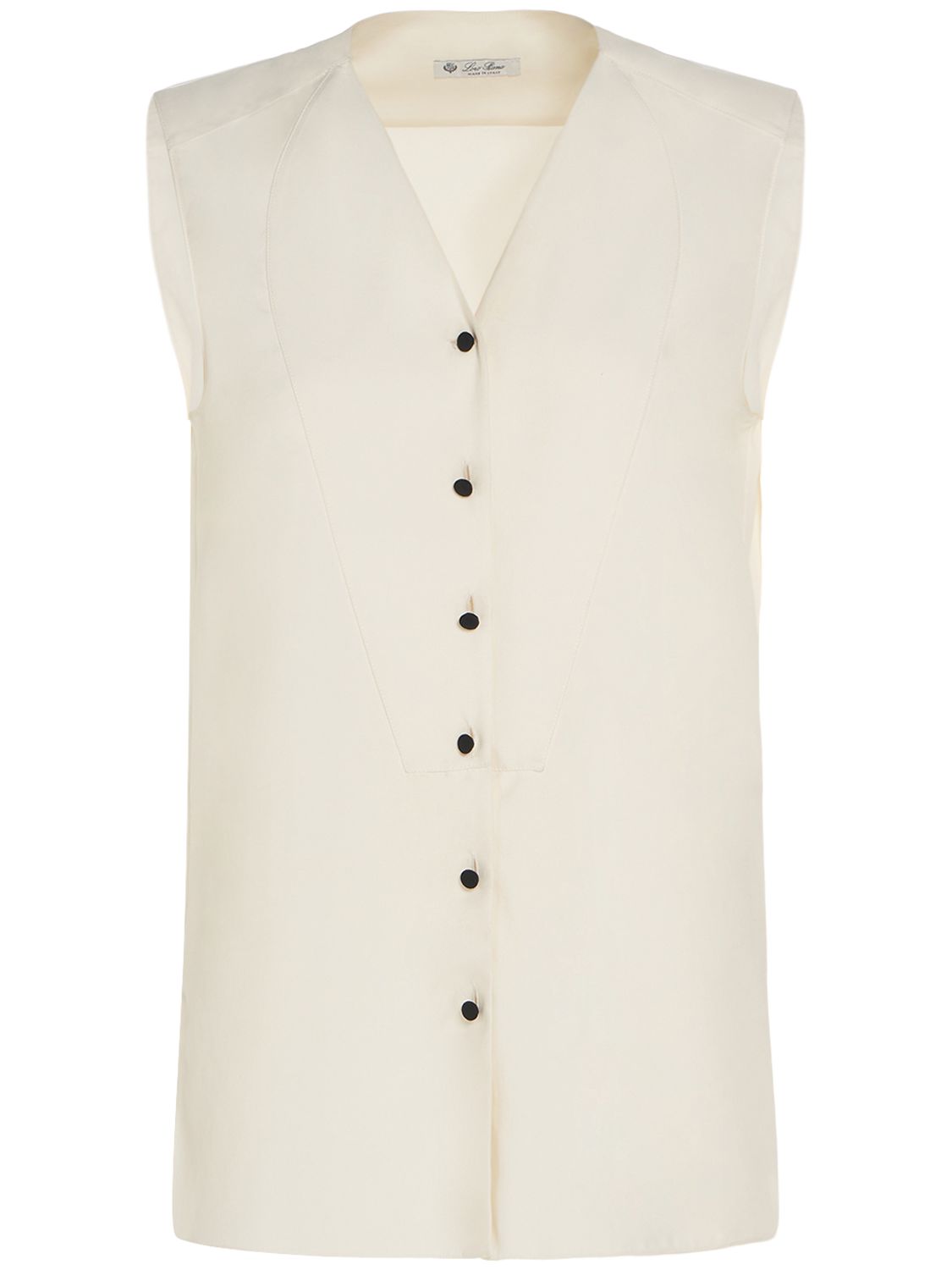 LORO PIANA CAYLEE DYED SILK BUTTONED VEST