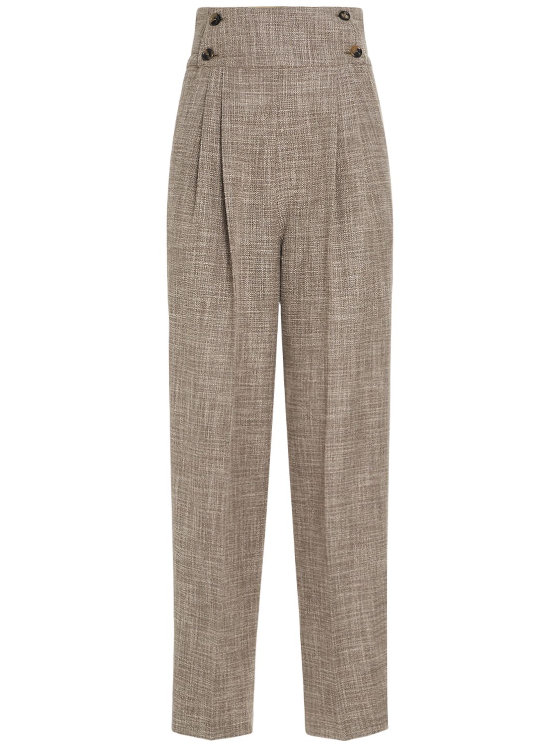 Image of Lien High Rise Wool Blend Cropped Pants