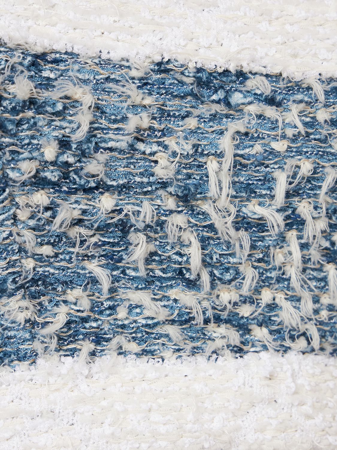 Balmain Viscose Blend Tweed Bra Top In Blue,white