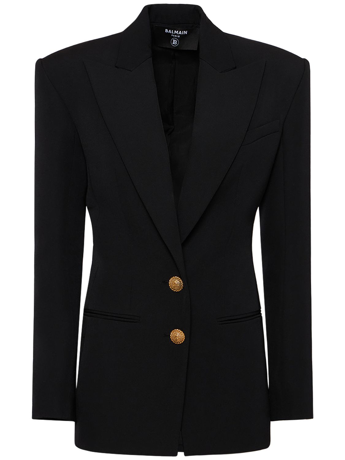 Single Breast Fitted Wool Jacket