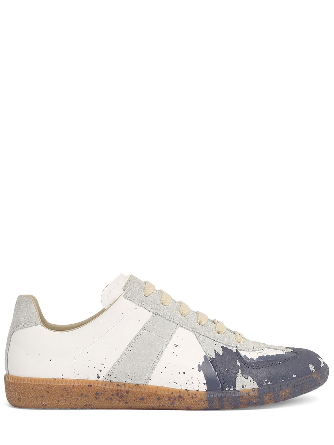 Replica Painted Leather Low Top Sneakers