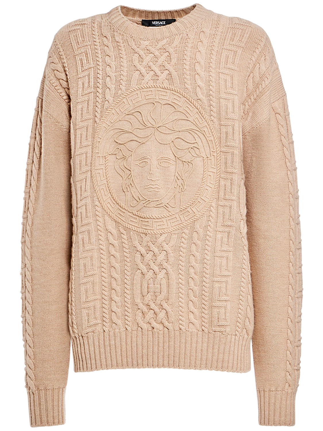 Medusa Embroidery Wool Knit Sweater