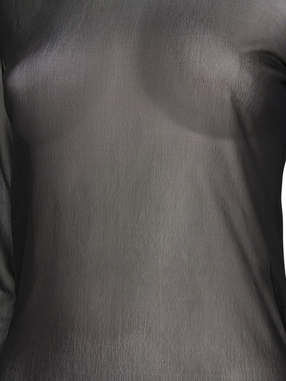 Maison Margiela Sheer Jersey Turtleneck Bodysuit In Black