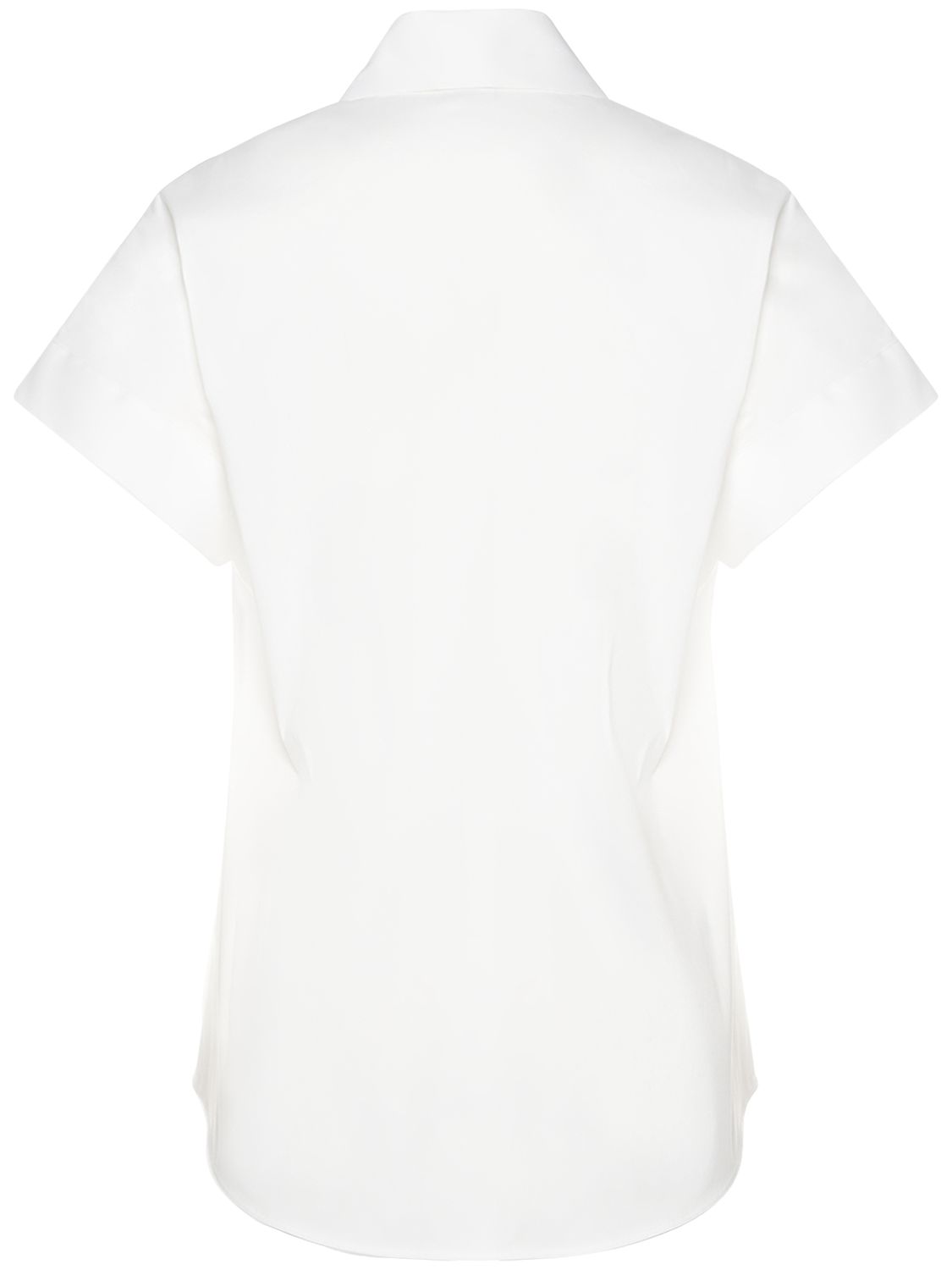 Shop Max Mara Oriana Poplin Short Sleeve Shirt In 화이트