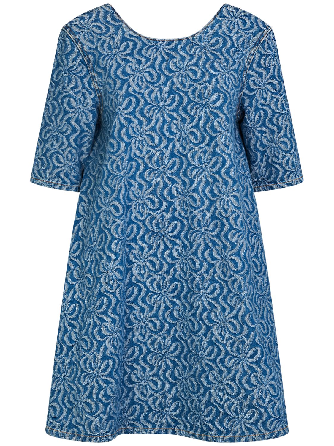 Jacquard Cotton Denim A-line Mini Dress