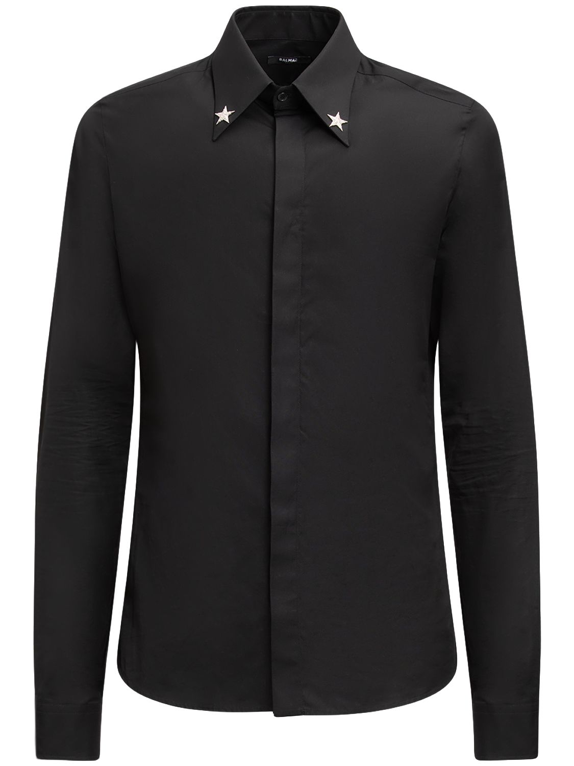Embroidered Star Collar Cotton Shirt