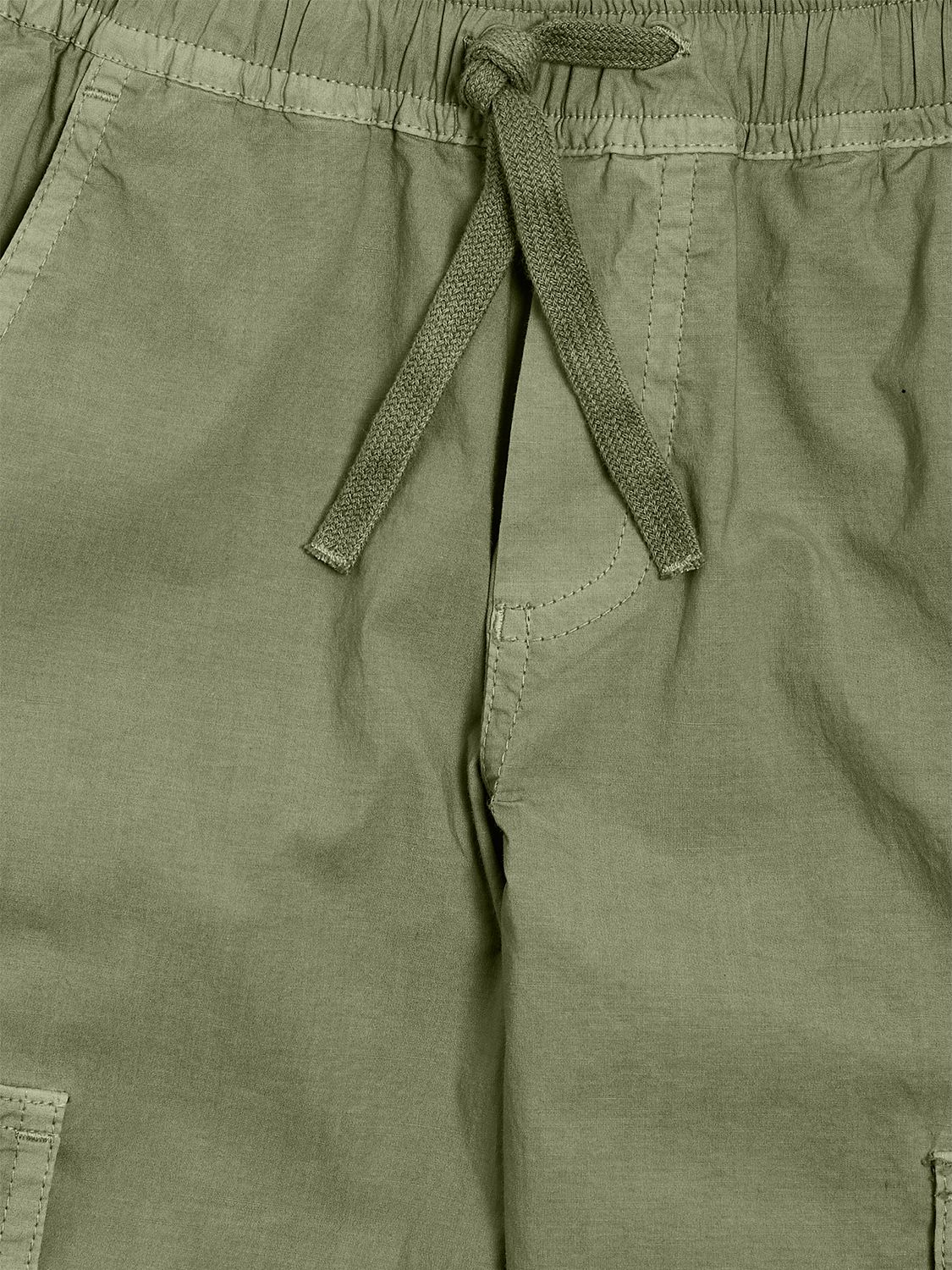 Shop Il Gufo Cotton Poplin Cargo Pants In Light Green
