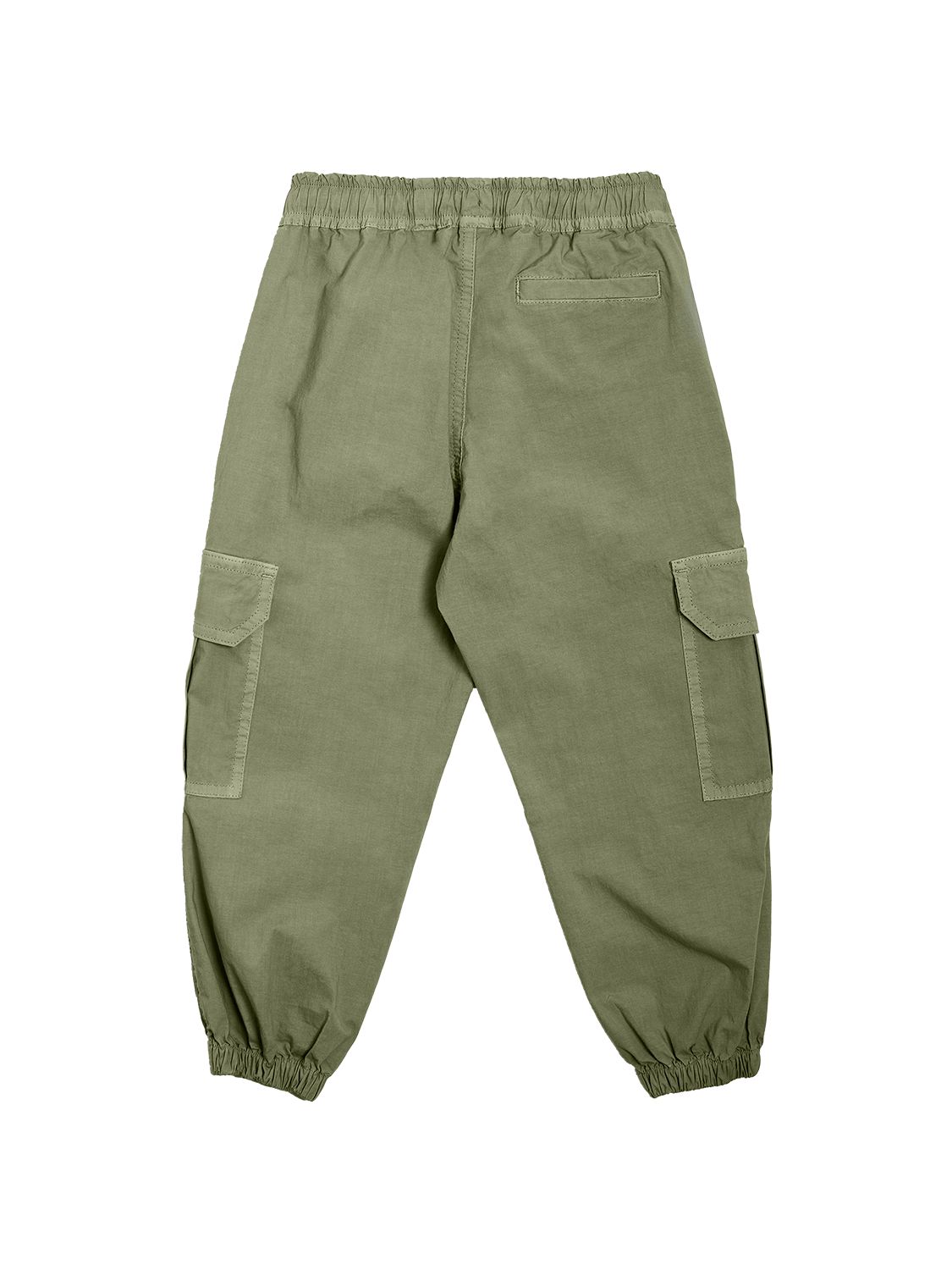 Shop Il Gufo Cotton Poplin Cargo Pants In Light Green